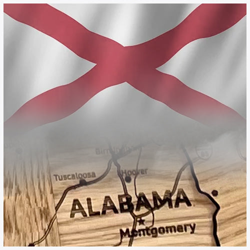 Alabama  3D Oak Map