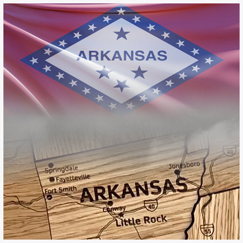 Arkansas 3D Oak Map