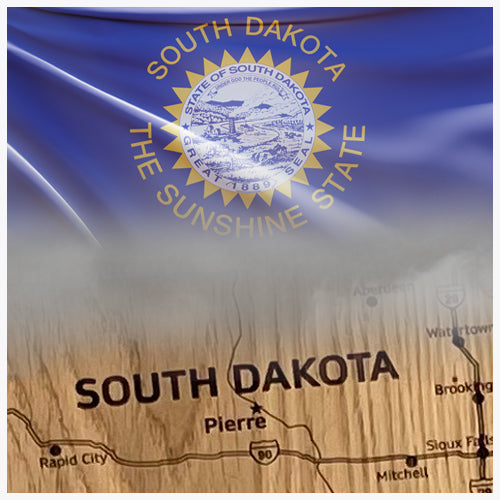 South Dakota  3D Oak Map