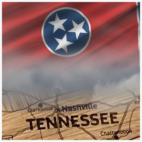 Tennessee 3D Oak Map