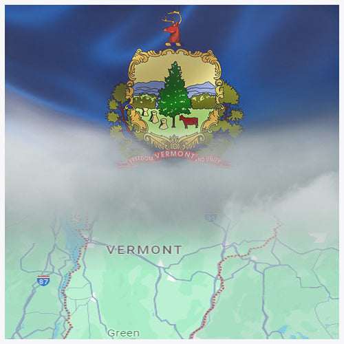 Vermont  3D Oak Map