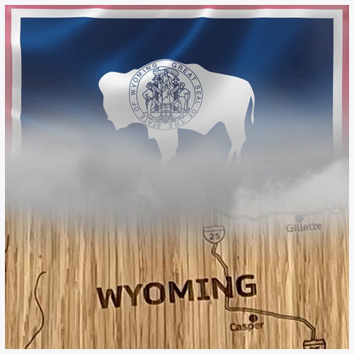 Wyoming  3D Oak Map